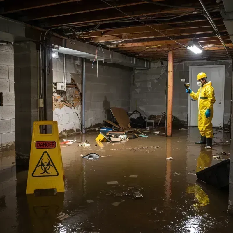 Flooded Basement Electrical Hazard in Princeton, IL Property